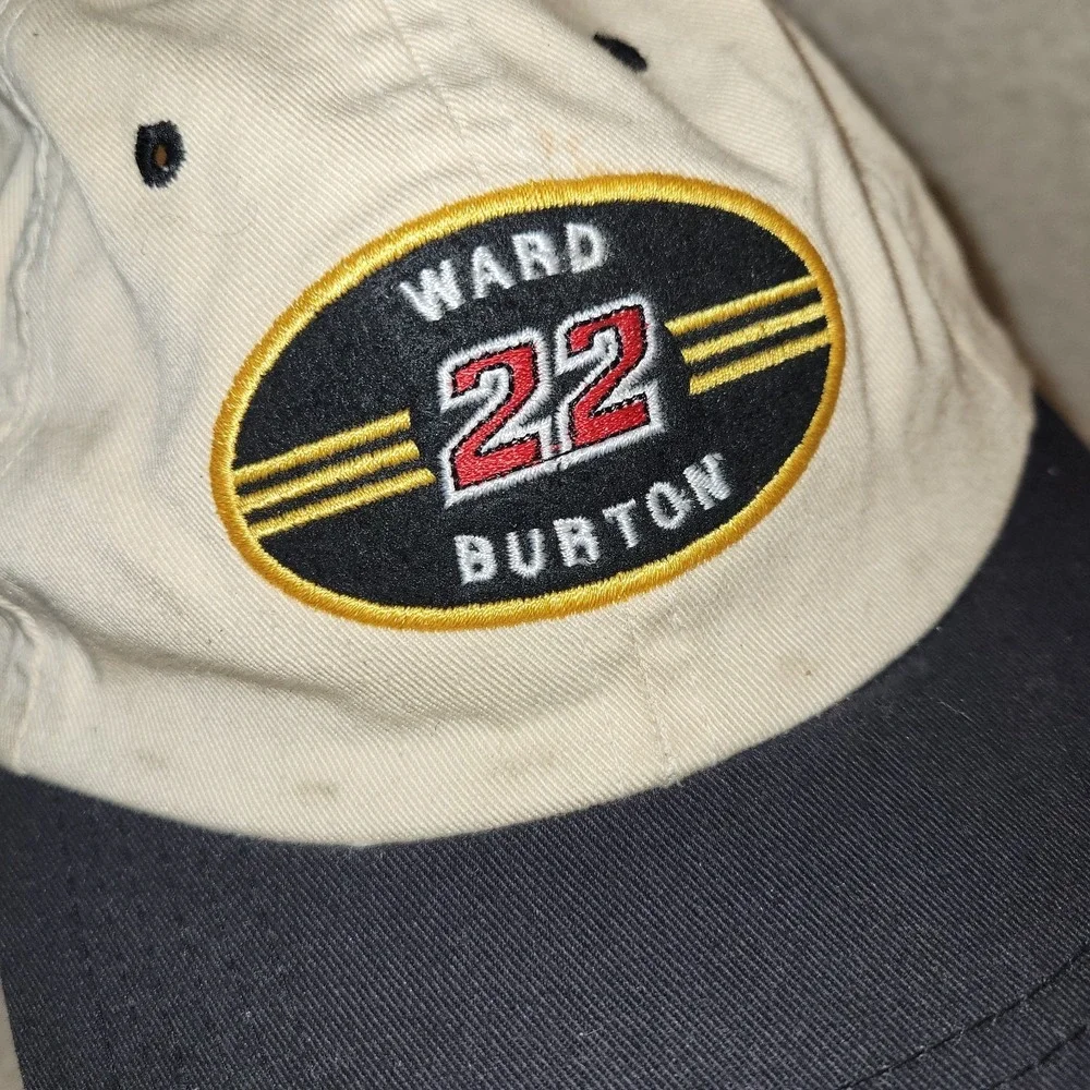 Vintage CAT Racing Ward‎ Burton #22 NASCAR Hat Caterpillar Adjustable Cap